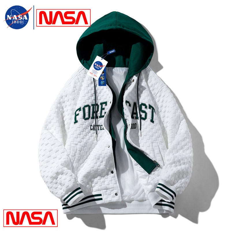 nasa官网联名潮牌外套男连帽青年日系休闲情侣夹克男装宽松版上衣
