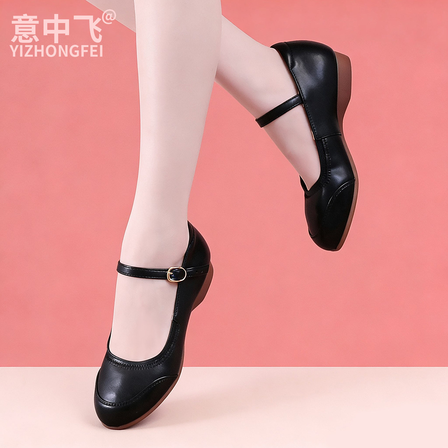 真皮舞蹈鞋女士广场舞鞋跳舞鞋软底中老年交谊舞带低跟练功鞋四季