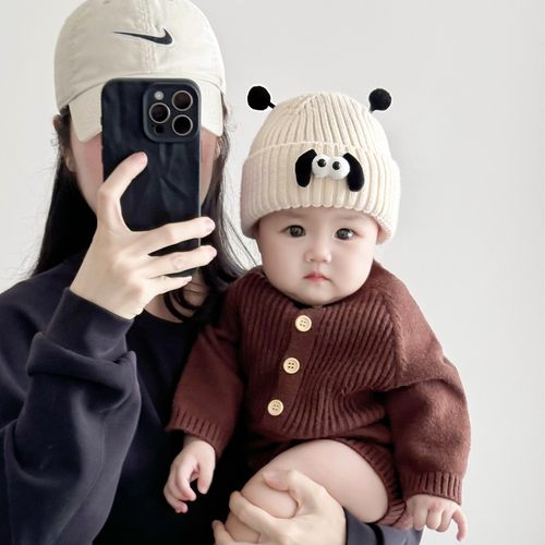 秋冬款可爱超萌宝宝保暖毛线帽