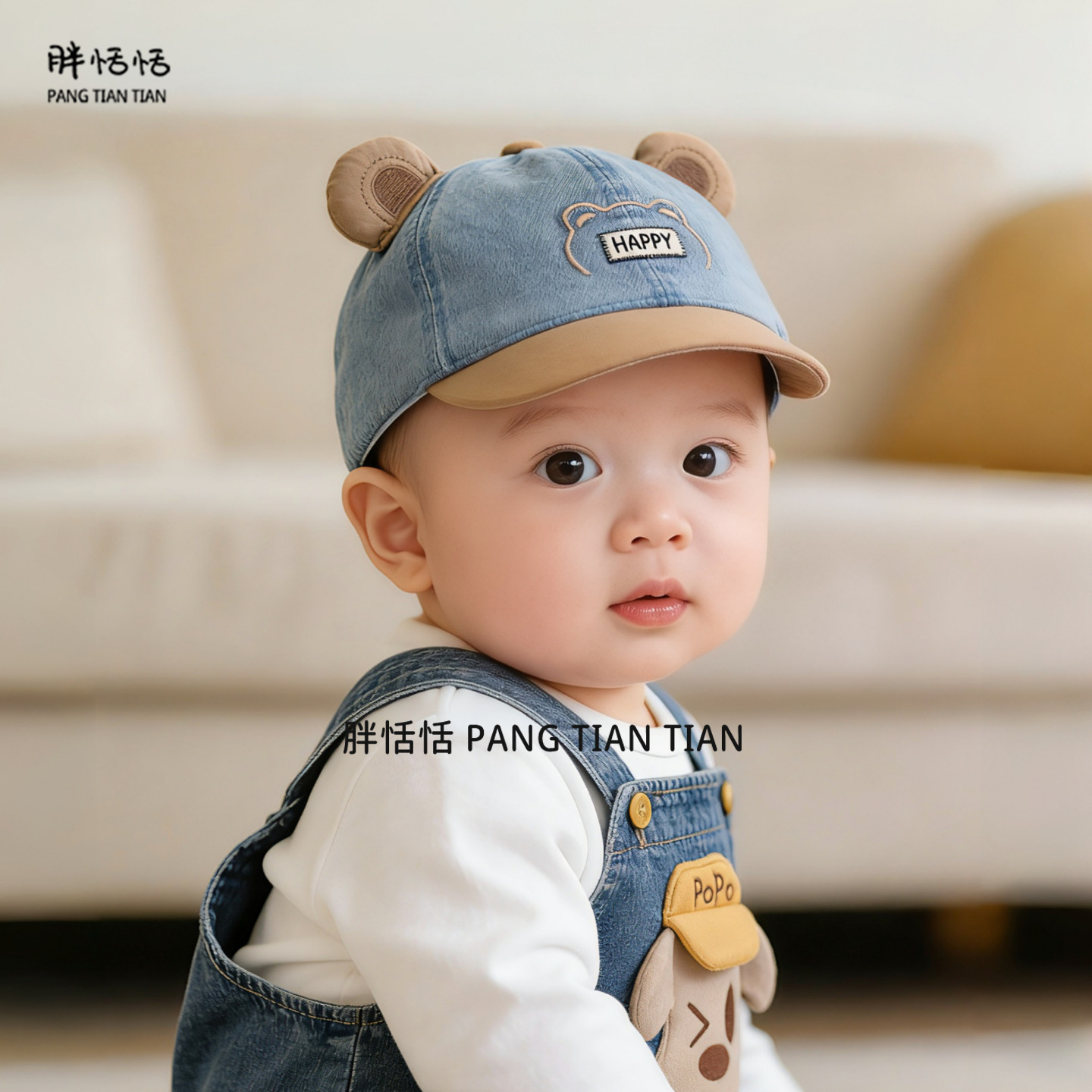婴儿帽子春秋薄款韩版时尚牛仔遮阳鸭舌帽男童宝宝防晒百搭棒球帽