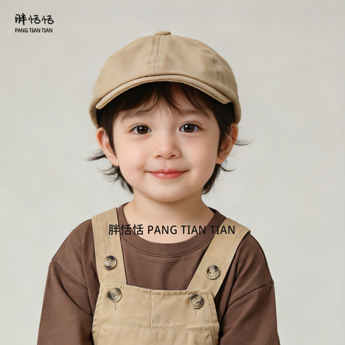 儿童帽子春秋薄款男童韩版刺绣字母贝雷帽男宝宝鸭舌帽遮阳八角帽