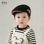刺绣字母贝雷帽遮阳小男孩宝宝薄款 时尚 鸭舌帽 韩版 儿童帽子春秋款
