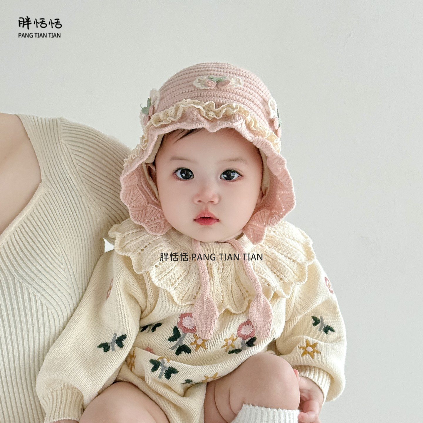 秋冬季女宝宝保暖护耳公主毛线帽