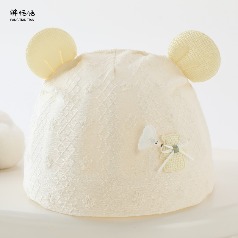 夏季薄款可爱超萌新生宝宝满月帽