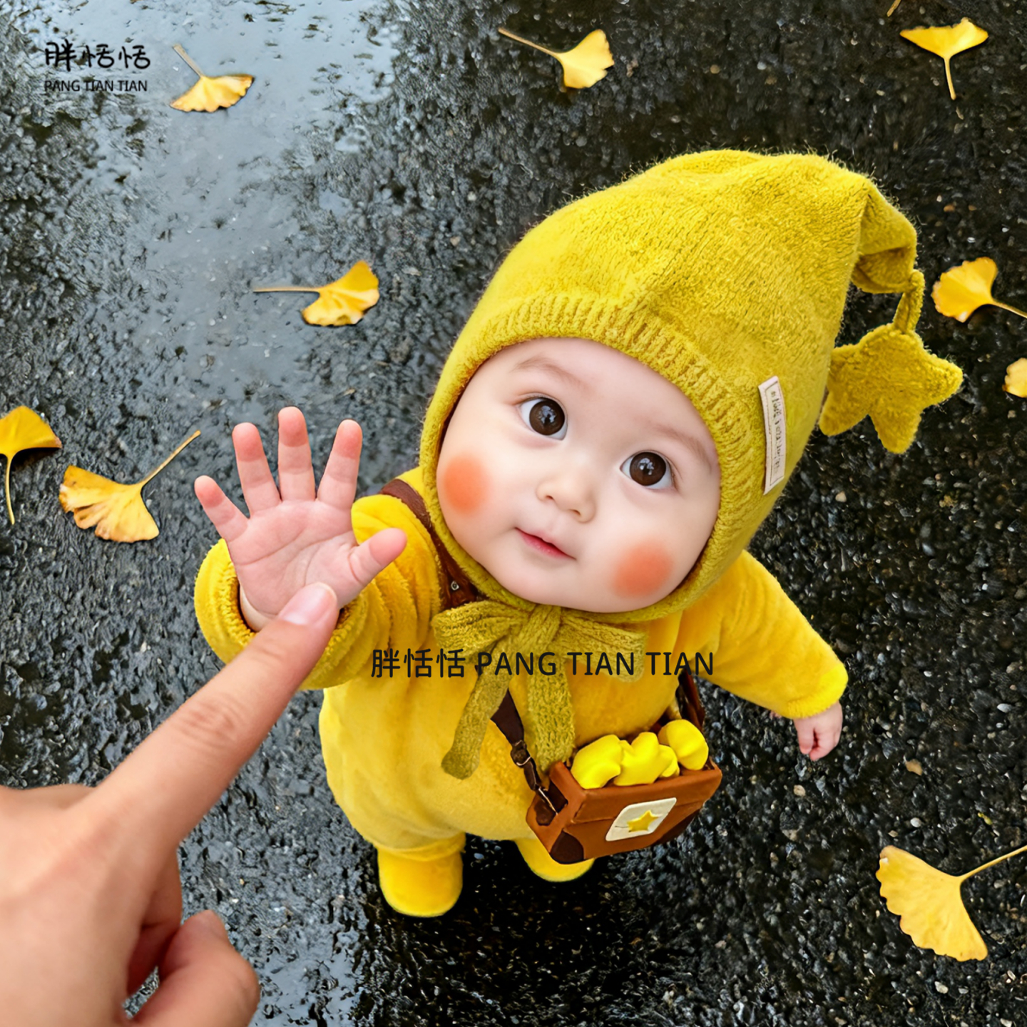 婴儿护耳帽子秋冬季星星人宝宝针织精灵帽男童女孩防风加厚毛线帽