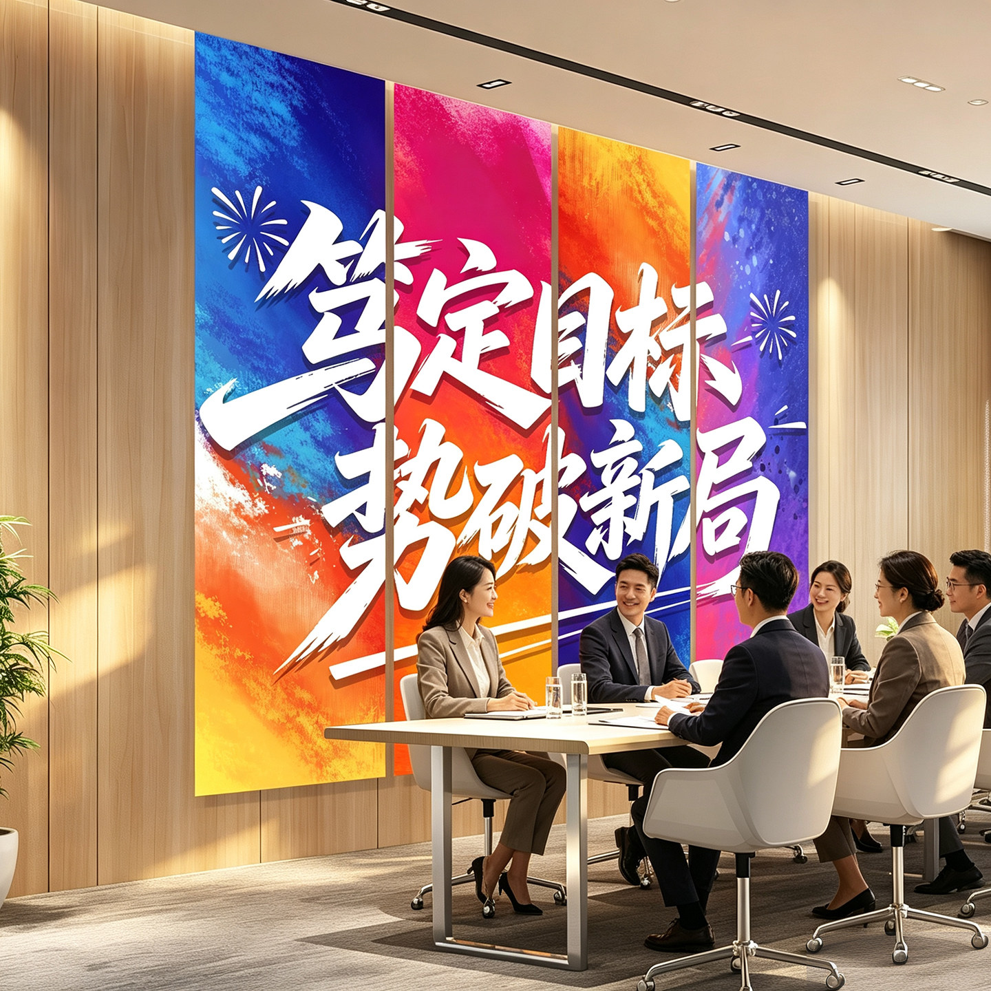 励志条幅布挂布办公室氛围装饰