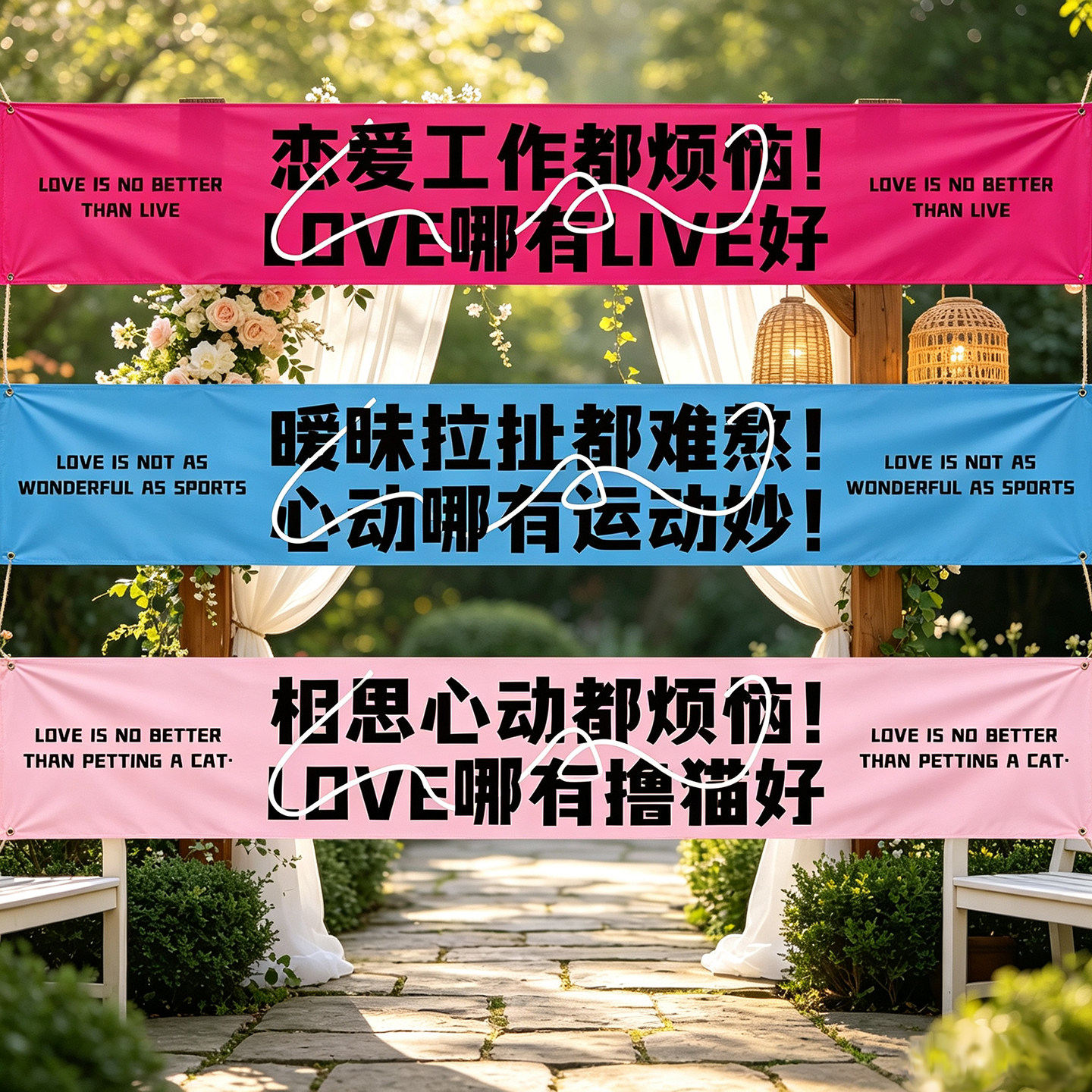 店铺户外挂布背景横幅装饰旗帜布图片