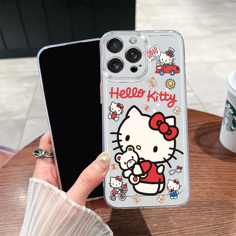 红凯蒂猫适用苹果16Plus手机壳iPhone15新款14ROMAX/13/12/11透明