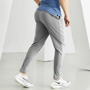 跑步健身骑行训练裤 休闲弹力速干收腿小脚裤 子 男薄款 冰丝运动长裤