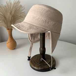 雷帽帽子女秋冬加绒保暖平顶鸭舌帽户外防风防寒骑车飞行护耳帽男