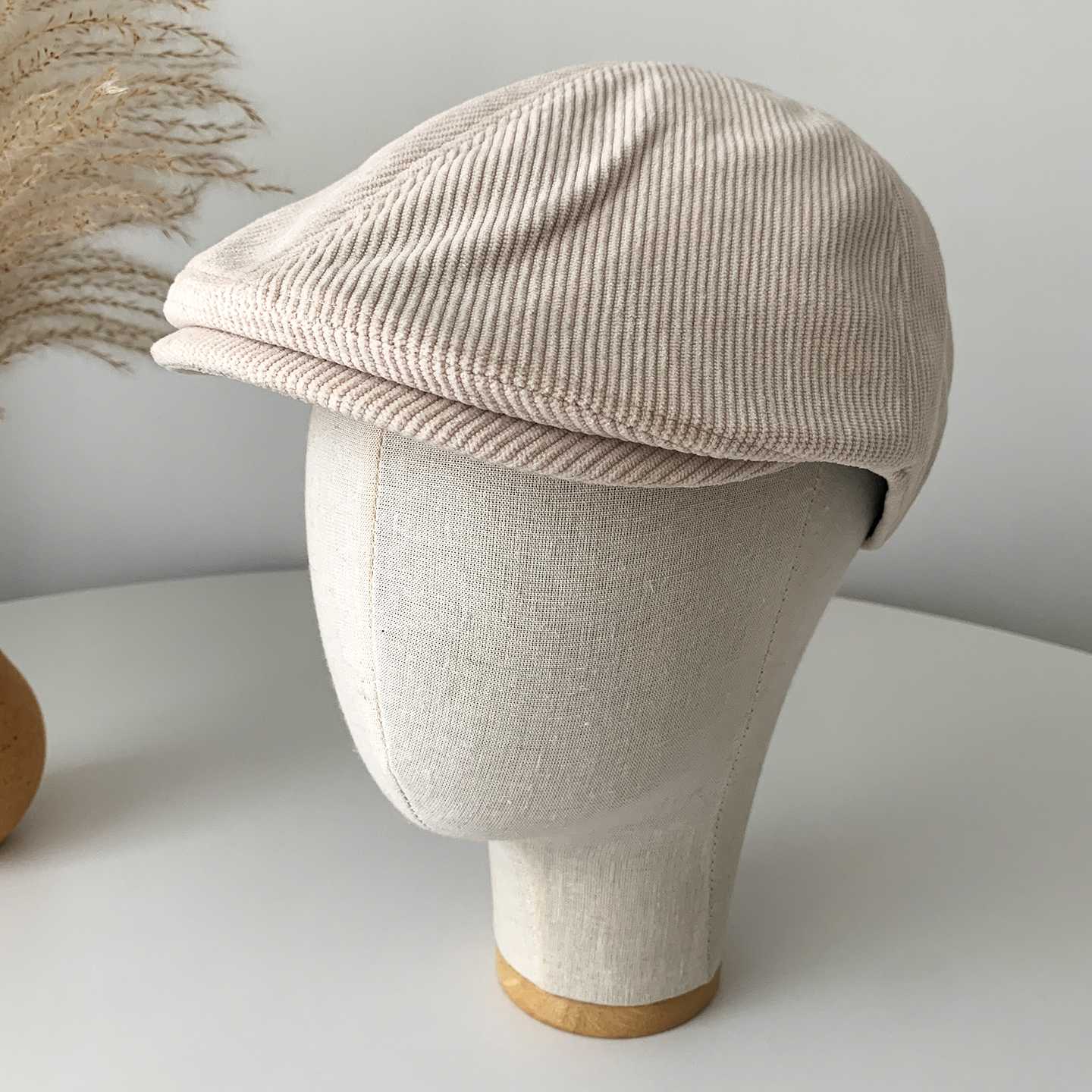 复古灯芯绒鸭舌帽男女秋冬前进帽