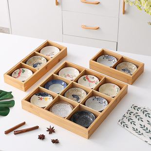 新中式竹木九宫格托盘餐具火锅配菜盘拼盘果盘零食干果盘木质盘子