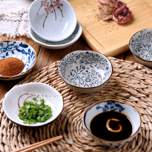 日式陶瓷调味碟家用小碟子菜碟蘸醋碟酱油碟九宫格商用碟分格瓷碟