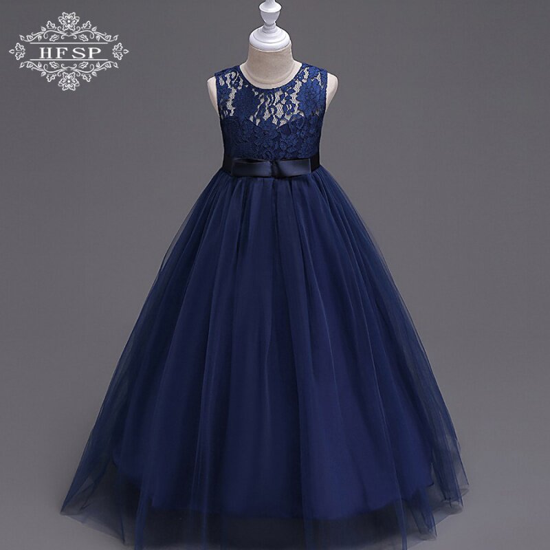 女童长款礼服主持人走秀钢琴演出服儿童公主裙花童婚纱蓬蓬。