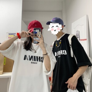 Q11001-P30 春夏季七分袖t恤男大码五分袖男短袖中袖 港风图片
