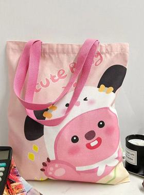 大容量高颜值loppy帆布袋单肩包露比装书卡通周边学生帆布可爱ins