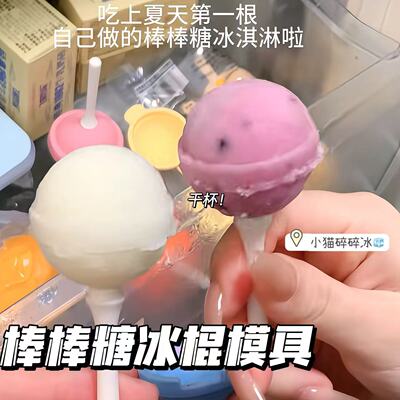 棒棒糖冰棍模具夏季食品级家用做冰棒冰淇淋冰糕冰块硅胶模具自制