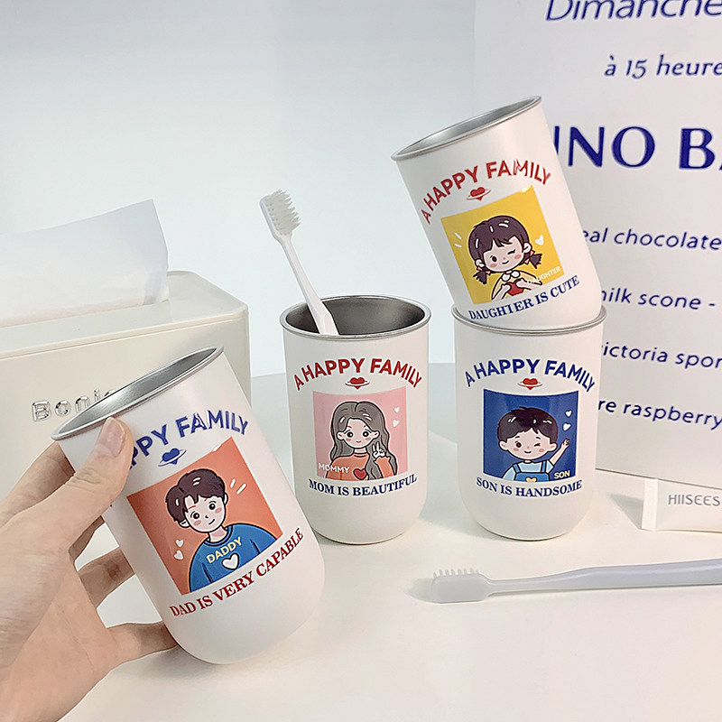 304不锈钢漱口杯家庭一家子牙刷高颜值简约卡通可爱创意儿童刷牙,家庭/个人清洁工具,洗漱杯,淘宝优惠券,粉丝福利购,淘宝优惠卷