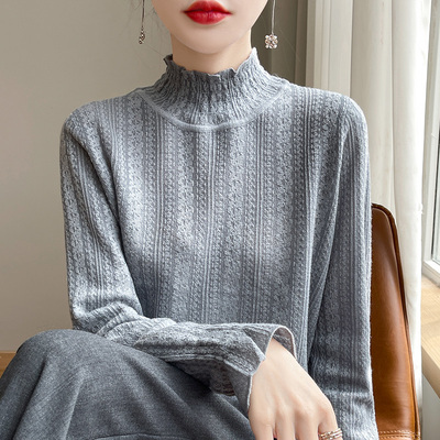 春秋蕾丝花边半高领内搭