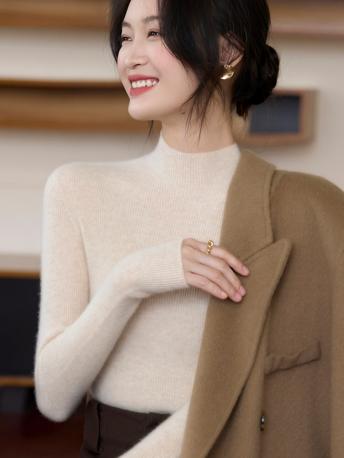 配大衣的一线成衣半高领毛衣女秋冬高级感内搭修身显瘦针织打底衫,女装/女士精品,毛衣,淘宝优惠券,粉丝福利购,淘宝优惠卷