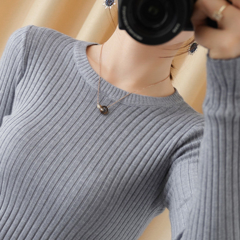 可外穿内搭圆领毛衣2020年新款女紧身简约时尚气质百搭针织打底衫
