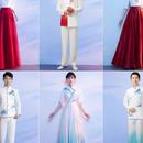 大合唱团演出服新款男女红歌比赛诗歌朗诵表演服舞台主持人服装