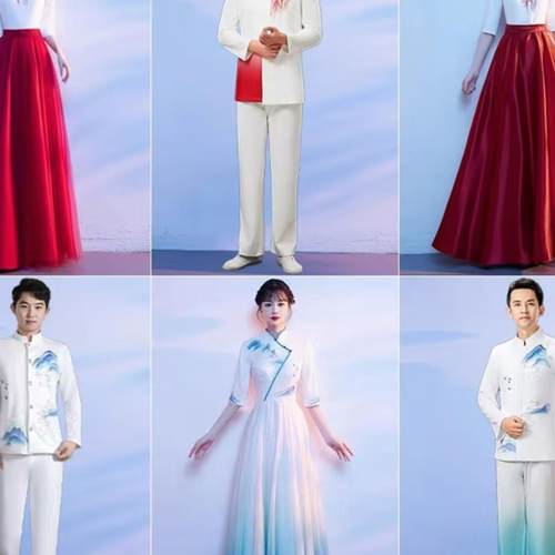 红歌合唱比赛大合唱团演出礼服