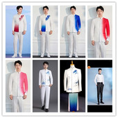 舞台表演服装 中山装 大合唱演出服中学生印花成人男士 红歌合唱礼服