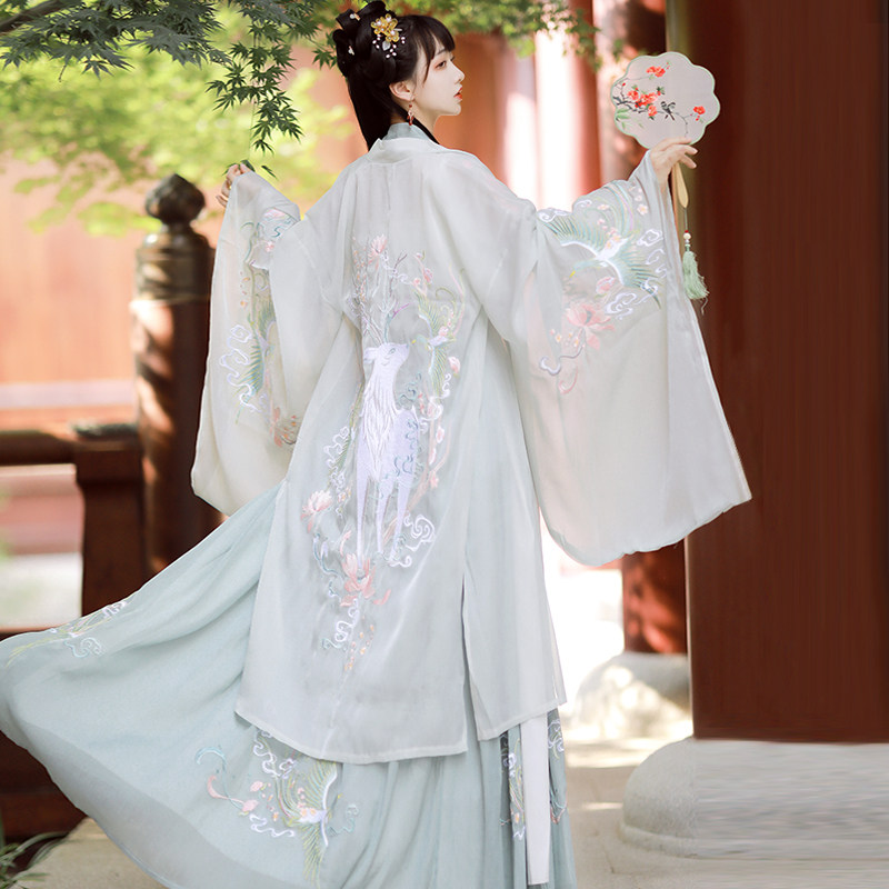 劲合夫诸正品原创汉服女重工刺绣一片式齐腰襦裙4.5米摆中国风