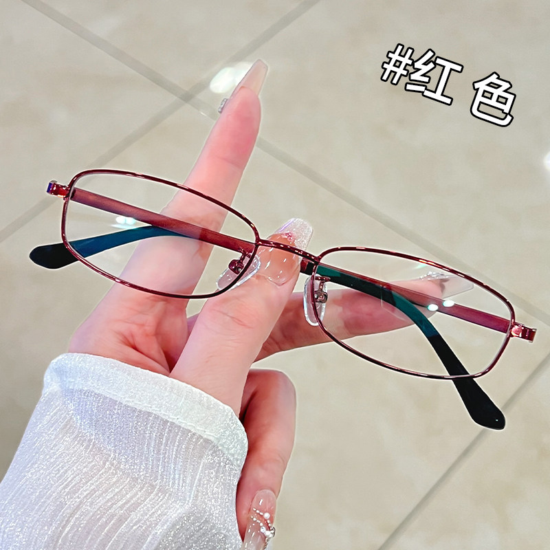 复古超轻金属细框防蓝光眼镜女款