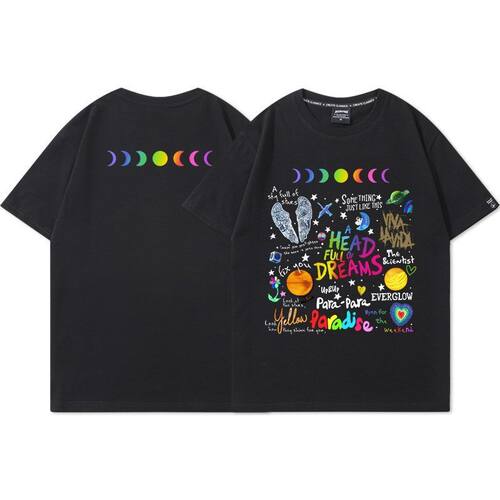 酷玩乐队Coldplay周边t恤夏男女同款2025演唱会巡演短袖衣服潮流