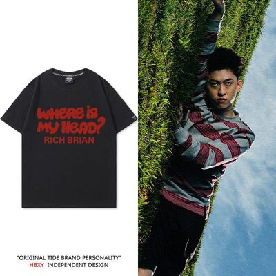 RichBrian巡演WHERE IS MY HEAD?短袖男七哥应援周边T恤美式复古