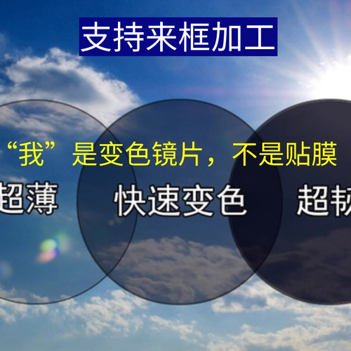 防蓝光变色高清树脂辐射镜片