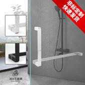 极简淋浴房拉手浴室玻璃门把手卫生间玻璃门哑黑拉手L型304不锈钢