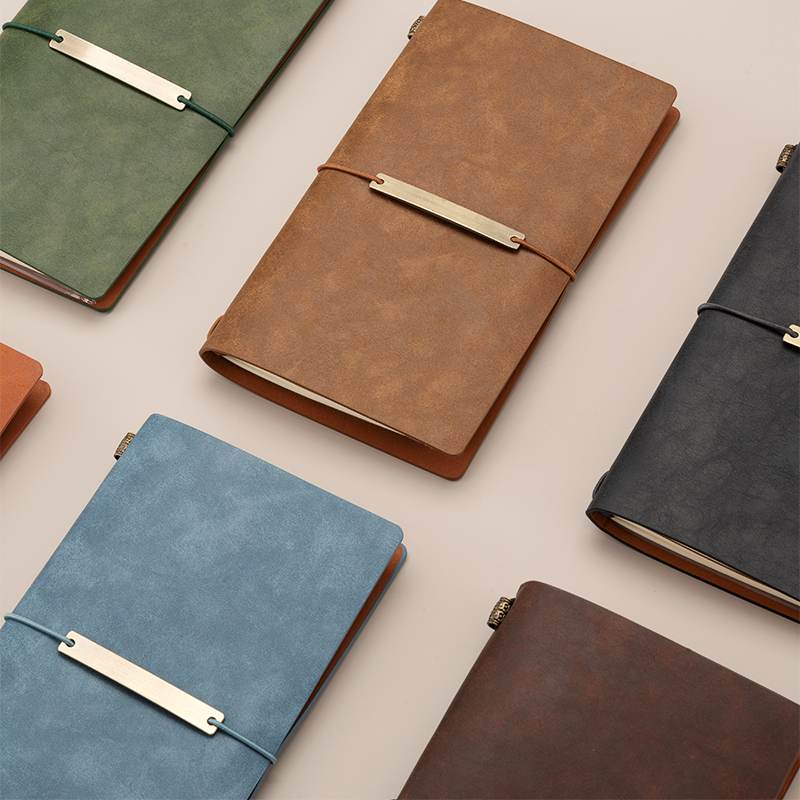 tn手账本复古大学生手帐本定制可印LOGO简约文创笔记本记事本本子旅行者日记本绑带活页本A6盖章本校庆纪念品