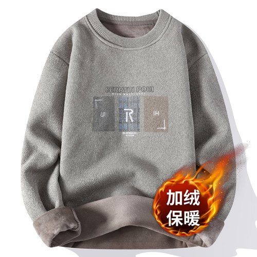 冬季毛衣一体绒毛线衣针织衫