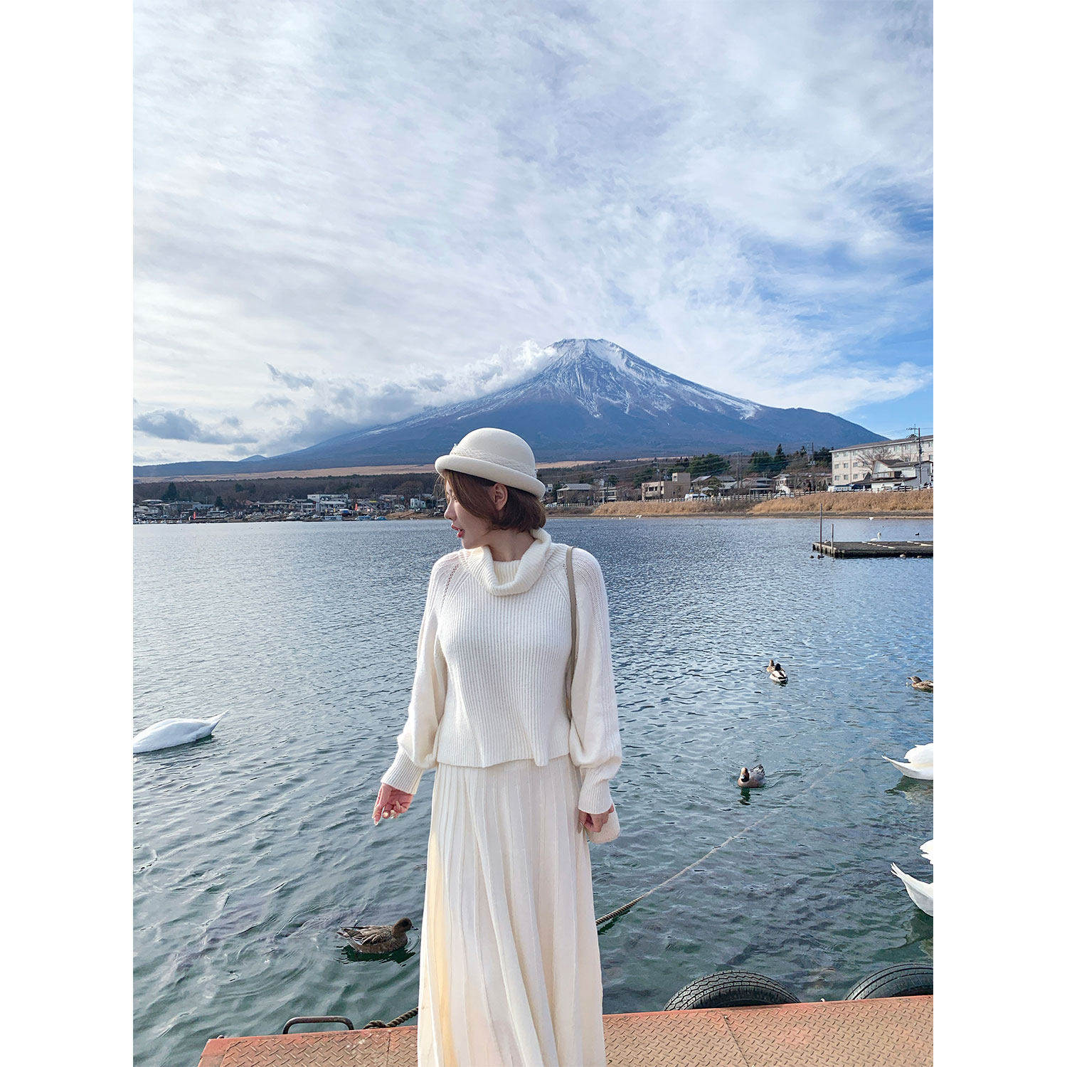 酒心微胖定制  33%羊毛裙兔毛毛衣 高领斗篷式针织上衣半裙套装女,个性定制/设计服务/DIY,棉服工装,淘宝优惠券,粉丝福利购,淘宝优惠卷