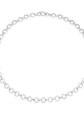 apm monaco 微镶圆环链条925银项链 女款 银色简约气质百搭锁骨链