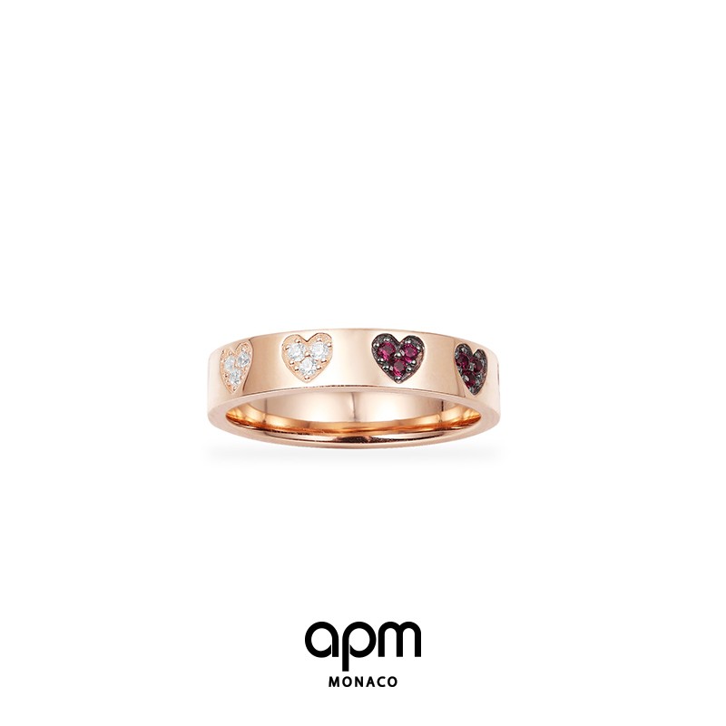 APM Monaco爱心戒指女玫瑰金小众设计感情侣纯银对戒轻奢圣诞礼物