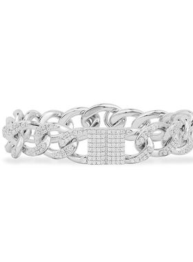 APM Monaco Yacht Club系列 密镶链环银白色手链男女同款机车配饰