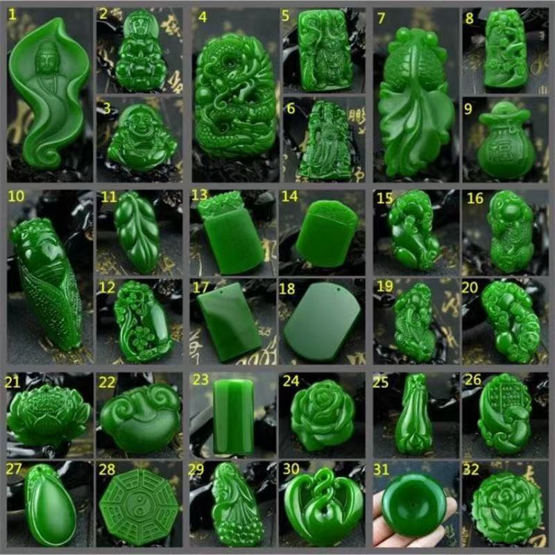 貔貅平安牌碧玉福袋吊坠