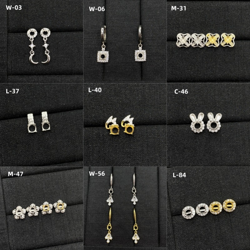 925银简约新中式翡翠耳钉