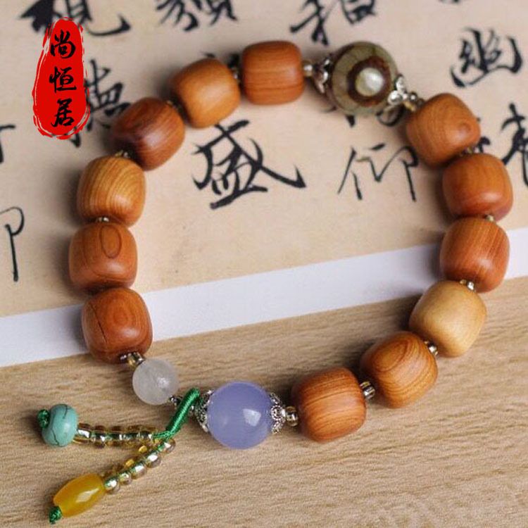 珠太行红油老料DIY崖柏佛珠陈化