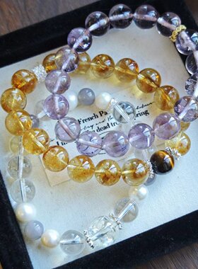 【宅女同款】天然水晶手链大颗粒叠戴手串女转运珠增好运水晶饰品