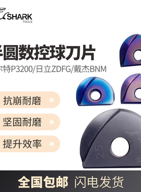 瓦尔特P3200/日立ZDFG/戴杰BNM精铣精加工半圆球刀片R5/R6/R8/R10