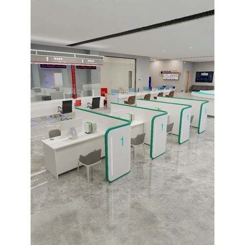 银行前台志愿者服务台柜台咨询导览台电网业务台非现金接待桌