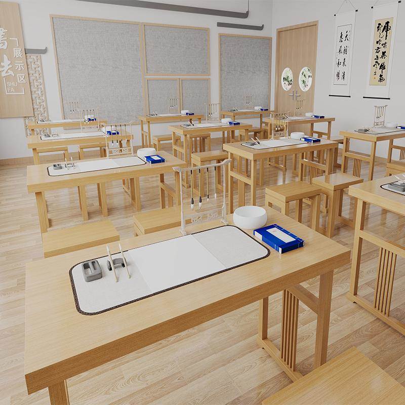 中式实木书法桌画桌家用培训班书画桌定制学生专用书桌简易国学桌