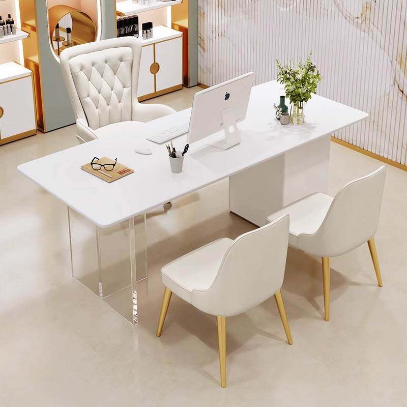 美容店医美咨询室轻奢高端洽谈接待岩板办公桌皮肤检测面诊室桌椅,住宅家具,书桌,淘宝优惠券,粉丝福利购,淘宝优惠卷