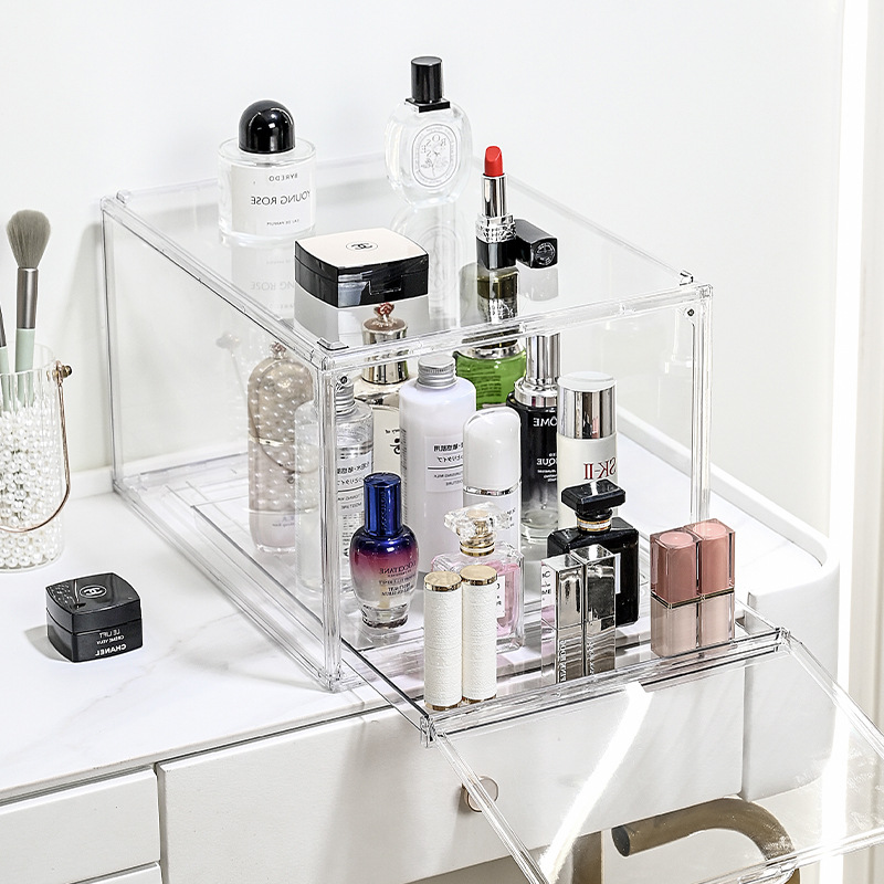 透明抽屉收纳盒棒球帽子防尘桌面