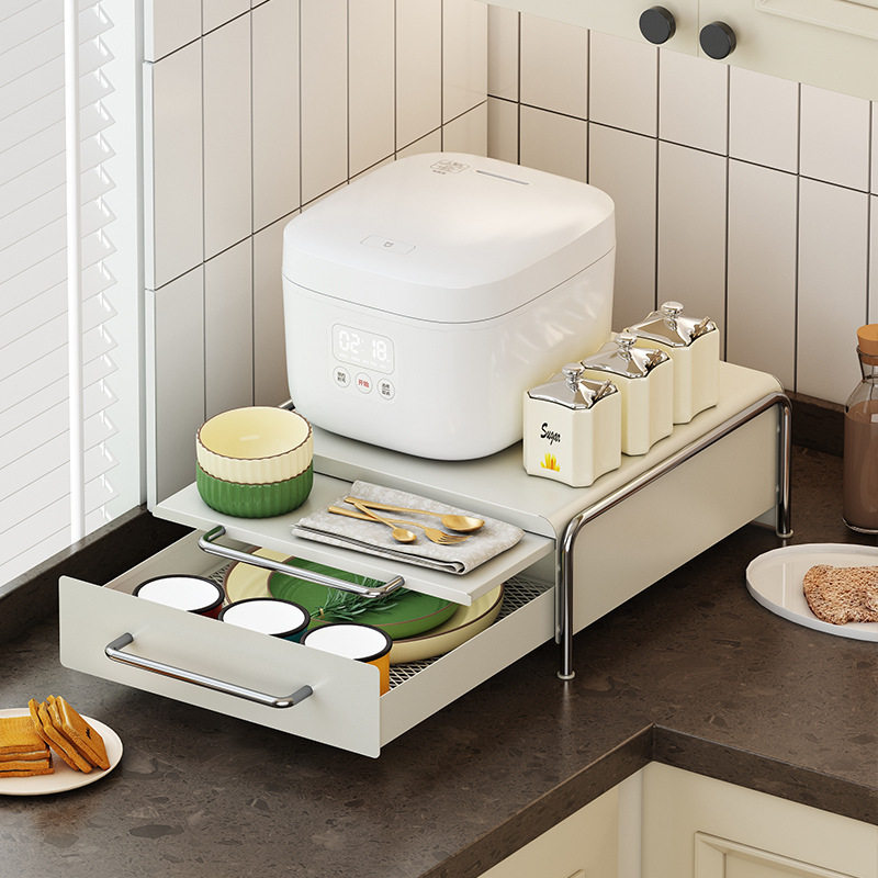 咖啡机置物架带抽拉板抽屉式咖啡胶囊收纳盒茶包餐盘杯子储物架,厨房/烹饪用具,厨房抽屉置物架,淘宝优惠券,粉丝福利购,淘宝优惠卷